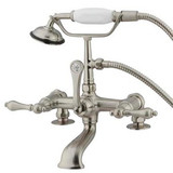 Kingston Brass 7" Deck Mount Clawfoot Tub Filler Faucet - Satin Nickel CC203T8