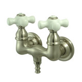 Kingston Brass 3-3/8" Wall Mount Clawfoot Tub Filler Faucet - Brushed Nickel CC39T8