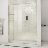 DreamLine UNIDOOR Frameless 59"-60" Adjustable Shower Door with Glass Shelves - Chrome Trim - SHDR-20597210S