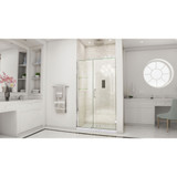 DreamLine UNIDOOR Frameless 47"-48" Adjustable Shower Door with Glass Shelves - Chrome Trim - SHDR-20477210S