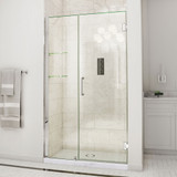 DreamLine UNIDOOR Frameless 42"-43" Adjustable Shower Door with Glass Shelves - Chrome Trim - SHDR-20427210CS