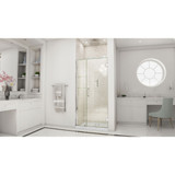 DreamLine UNIDOOR Frameless 41"-42" Adjustable Shower Door with Glass Shelves - Chrome Trim - SHDR-20417210S