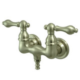 Kingston Brass 3-3/8" Wall Mount Clawfoot Tub Filler Faucet - Brushed Nickel CC31T8
