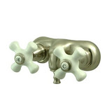 Kingston Brass 3-3/8" Wall Mount Clawfoot Tub Filler Faucet - Brushed Nickel CC49T8