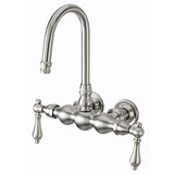 Kingston Brass 3-3/8" Wall Mount Clawfoot Tub Filler Faucet - Brushed Nickel - CC1T8