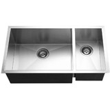 Hamat PRIZM Zero Radius Undermount 33" X 18" 70/30 Double Bowl - Stainless Steel