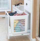 Richelieu Large Under Counter Pull Out Laundry Basket with Frame - White - 1520030
