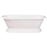 Kingston Brass 72" Cast Iron Double Ended Pedestal Bathtub w/o Faucet Drillings - White