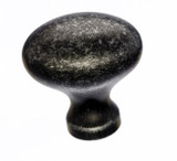 Top Knobs Egg 1 1/4" Length Oval Knob, Black Iron - M405