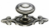 Top Knobs Britannia M464 1 1/4" Canterbury Cabinet Knob with Backplate - Antique Pewter