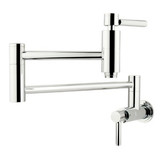 Kingston Brass Wall Mount Pot Filler Kitchen Faucet - Polished Chrome - KS8101DL