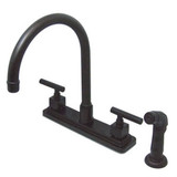 Kingston Brass Two Handle Widespread Kitchen Faucet & Non-Metallic Side Spray - Oil Rubbed Bronze KS8795CQL