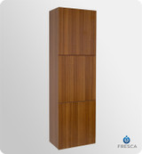 Fresca FST8090TK 18'' Bathroom Linen Cabinet 59" H X 17.75" W X 12" L W/ 3 Large Storage Areas  - Teak