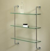 Valsan Essentials 57309ES 3-Tier Shelf Unit - Glass Shelf - Satin Nickel
