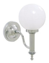 Valsan Ibis 30954NI Bathroom Wall Light W/Glass Ball Shade - Polished Nickel