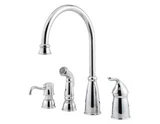 Price Pfister One Handle Kitchen Faucet w/Side Spray & Soap Dispenser - Chrome - GT26-4CBC
