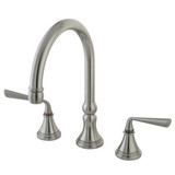 Kingston Brass Two Handle Widespread Kitchen Faucet - Satin Nickel KS2798ZLLS