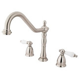 Kingston Brass Two Handle Widespread Kitchen Faucet - Brushed Nickel KB1798PLLS