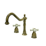 Kingston Brass Two Handle Widespread Kitchen Faucet - Vintage Brass KB1793PXLS