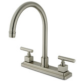 Kingston Brass Two Handle Widespread Kitchen Faucet - Satin Nickel KS8798CQLLS