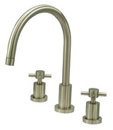 Kingston Brass Two Handle Widespread Kitchen Faucet - Satin Nickel KS8728DXLS