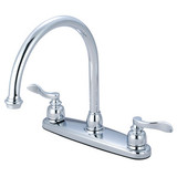 Kingston Brass Two Handle Widespread Kitchen Faucet - Polished Chrome KB8791NFLLS