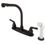 Kingston Brass Two Handle Widespread High Arch Kitchen Faucet & Side Spray - Oil Rubbed Bronze