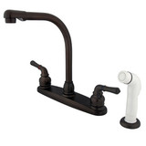 Kingston Brass Two Handle Widespread High Arch Kitchen Faucet & Side Spray - Oil Rubbed Bronze Kingston Brass Two Handle Widespread High Arch Kitchen Faucet & Side Spray - Oil Rubbed Bronze