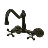 Kingston Brass Two Handle Wall Mount Kitchen Faucet - Oil Rubbed Bronze KS3225AX