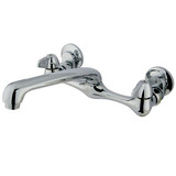 Kingston Brass Two Handle Wall Mount Kitchen Faucet - Polished Chrome