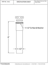 Westbrass D422 07 Lav Supply Slip Joint Extension Tube 8" For Lav Drain - Satin, Brushed Nickel