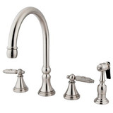 Kingston Brass Two Handle Kitchen Faucet & Side Spray - Satin Nickel - GS2798GLBS