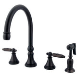 Kingston Brass Two Handle Kitchen Faucet & Side Spray - Oil Rubbed Bronze - GS2795GLBS