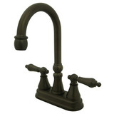 Kingston Brass Two Handle 4" Centerset Bar Faucet without Pop-Up Rod - Oil Rubbed Bronze KS2495AL
