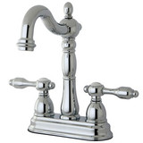 Kingston Brass Two Handle 4" Centerset Bar Faucet without Pop-Up Rod - Polished Chrome KB1491TAL