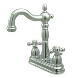 Kingston Brass Two Handle 4" Centerset Bar Faucet without Pop-Up Rod - Polished Chrome KB1491AX