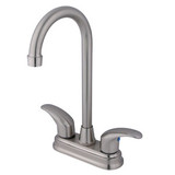 Kingston Brass Two Handle 4" Centerset Bar Faucet - Brushed Nickel KB6498LL