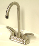 Kingston Brass Two Handle 4" Centerset Bar Faucet - Brushed Nickel/Polished Chrome - KB6497LL