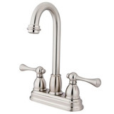 Kingston Brass Two Handle 4" Centerset Bar Faucet - Satin Nickel KB3498BL