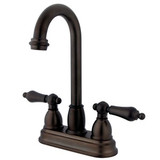 Kingston Brass Two Handle 4" Centerset Bar Faucet - Oil Rubbed Bronze - KB3495AL