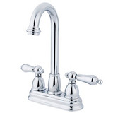 Kingston Brass Two Handle 4" Centerset Bar Faucet - Polished Chrome KB3491AL