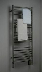 Amba Jeeves Model D Curved Electric Heated Towel Warmer - Brushed Stainless - 20-1/2" W x 52-3/4" H - DCB