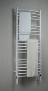 Amba Jeeves DCW-20 D Curved Electric Heated Towel Warmer - White - 20-1/2" W x 52-3/4" H