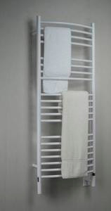 Amba Jeeves Model D Curved Electric Heated Towel Warmer - White - 20-1/2" W x 52-3/4" H - DCW