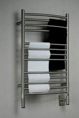 Amba Jeeves Model C Curved Electric Heated Towel Warmer - Brushed Stainless - 20-1/2" W x 36" H - CCB