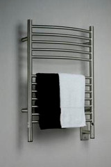 Amba Jeeves Model E Curved Electric Heated Towel Warmer - Brushed Stainless - 20-1/2" W x 31" H - ECB