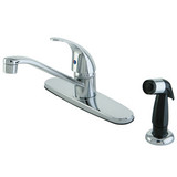 Kingston Brass Single Handle Kitchen Faucet with Side Spray - Polished Chrome KB6571LL