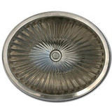 Linkasink BR006 P 18.5" x 15" x 7" Bronze Oval Fluted Undermount or Drop In Lav Sink - Polished Nickel