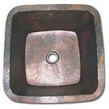LinkaSink C008 DB 3 1/2" Drain Large 20" Square Lav Copper Sink - Dark Bronze