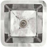 LinkaSink C008 PN 3 1/2" Drain Large 20" Square Lav Copper Sink - Polished Nickel